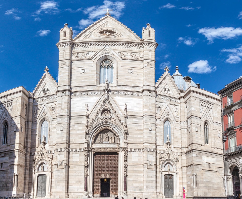 Facade of Il Duomo in Naples, Italy
