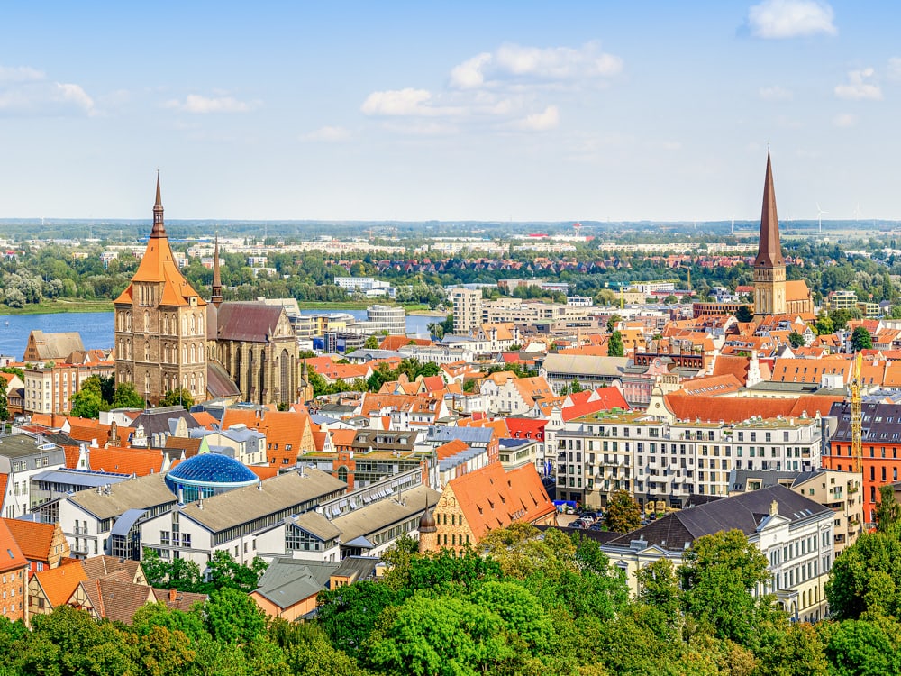 A panoramic view of Rostock, Germany