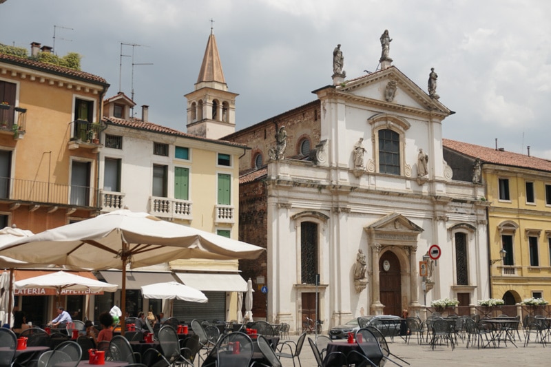 Vicenza historic center in Italy