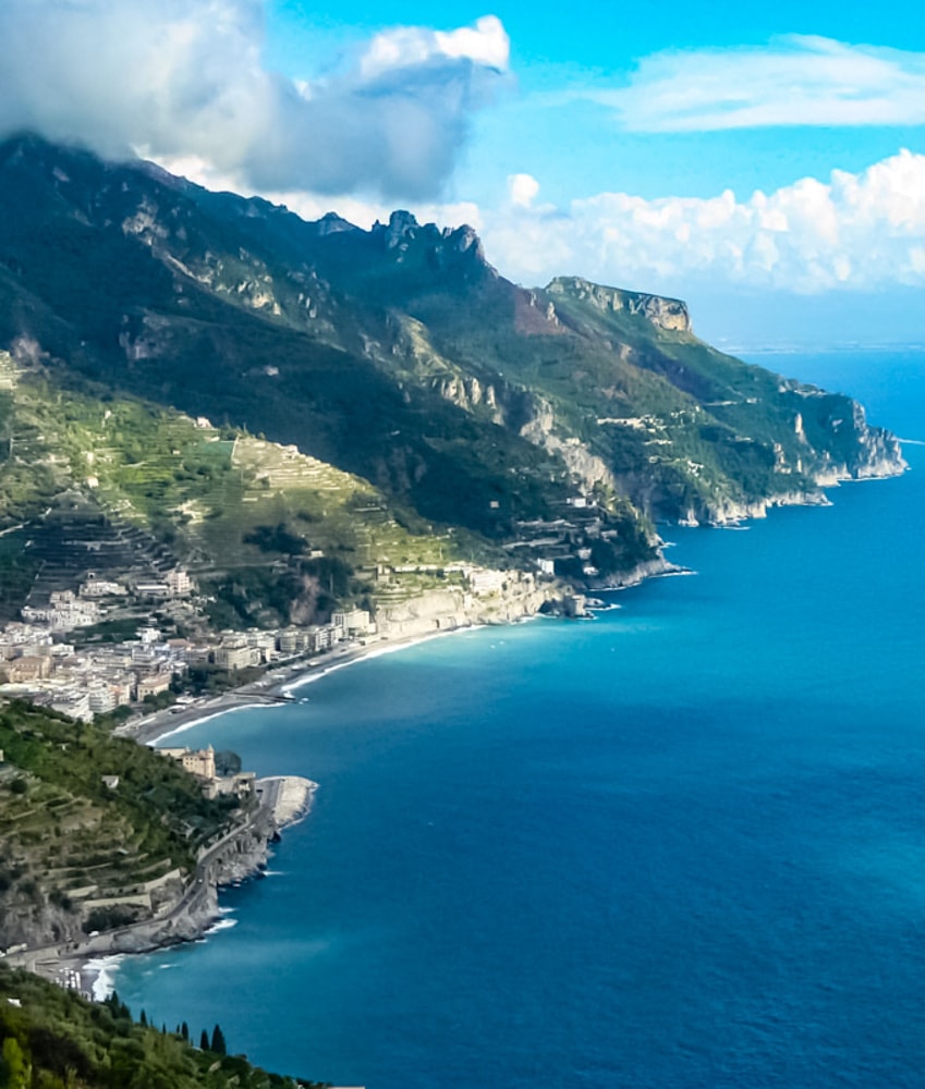 View of Amalfi Coast from Ravello Italy