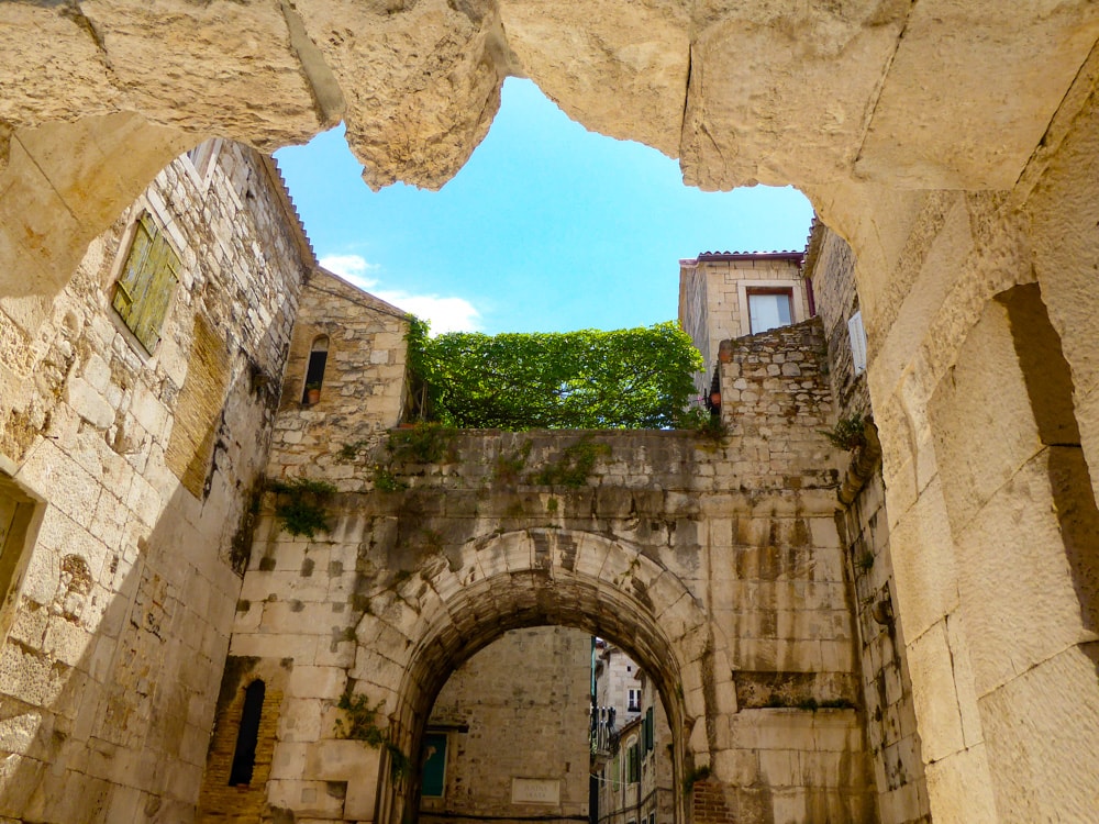 Ruins of Diocletian's Palace in Split, Croatia