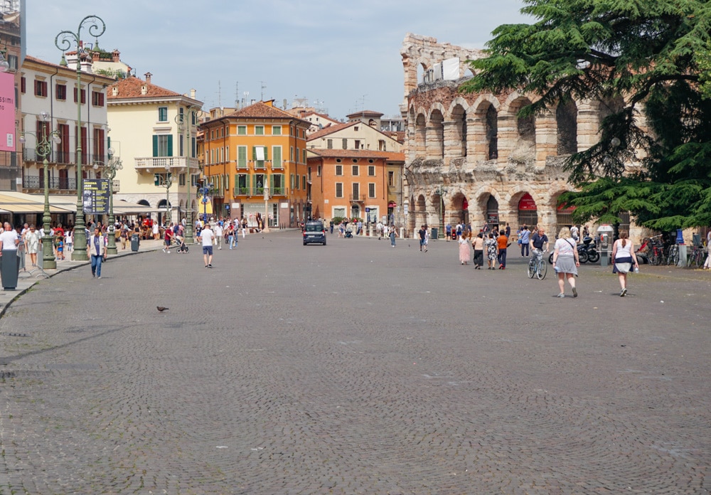 Piazza Bra in Verona, Italy