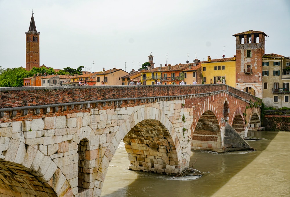 The Ponte Pietra or Stone Bridge in Verona, Italy