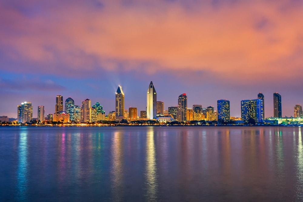 The skyline of San Diego, California