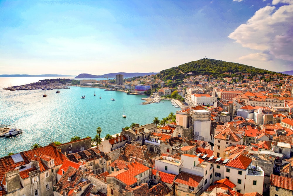 View from the bell tower of the Split Cathedral in Croatia