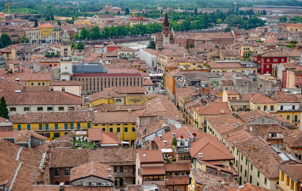 A view from the Torre dei Lamberti in Verona, Italy