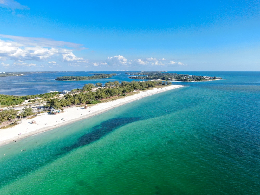 Aerial view of Anna Maria Island in Florida