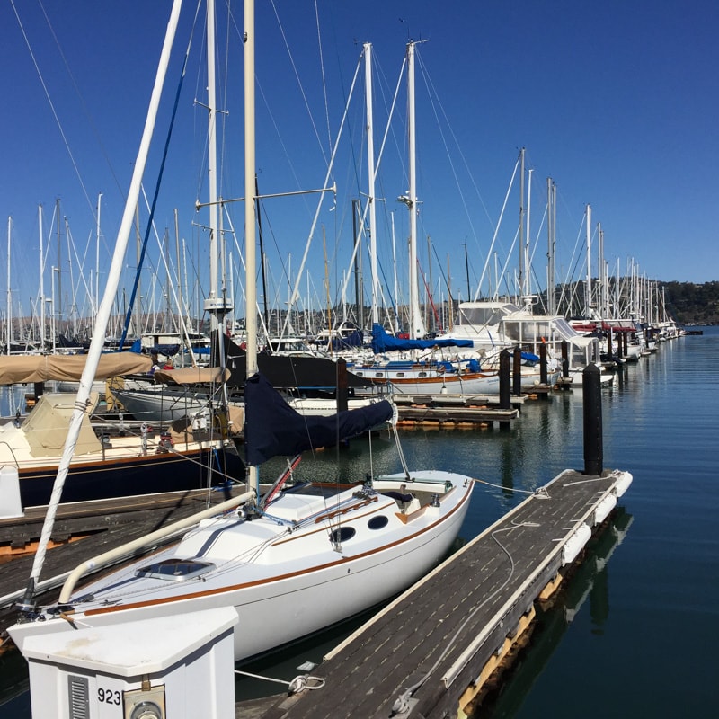 Boats in the harbor at Sausalito California USA