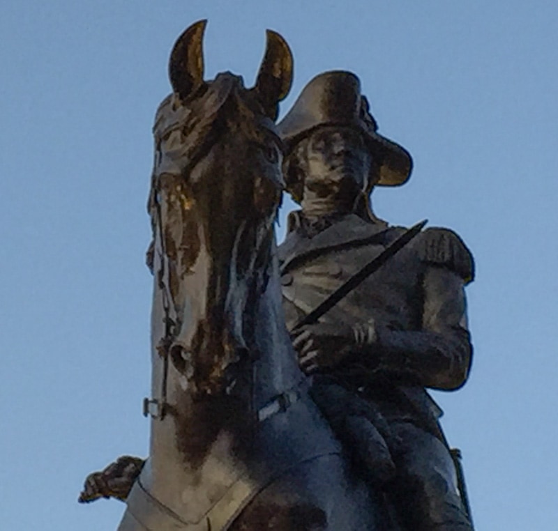 George Washington statue at the Boston Public Garden in Boston, MA