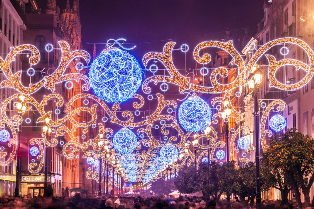 Lights at Christmas in Seville, Spain