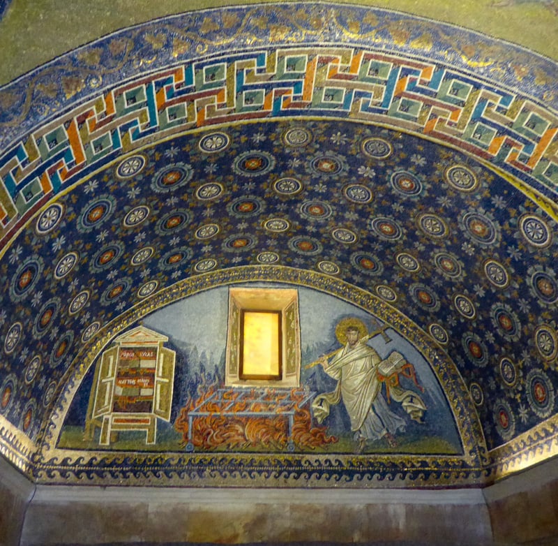 Mosaic panel at the Mausoleum of Galla Placidia in Ravenna, Italy