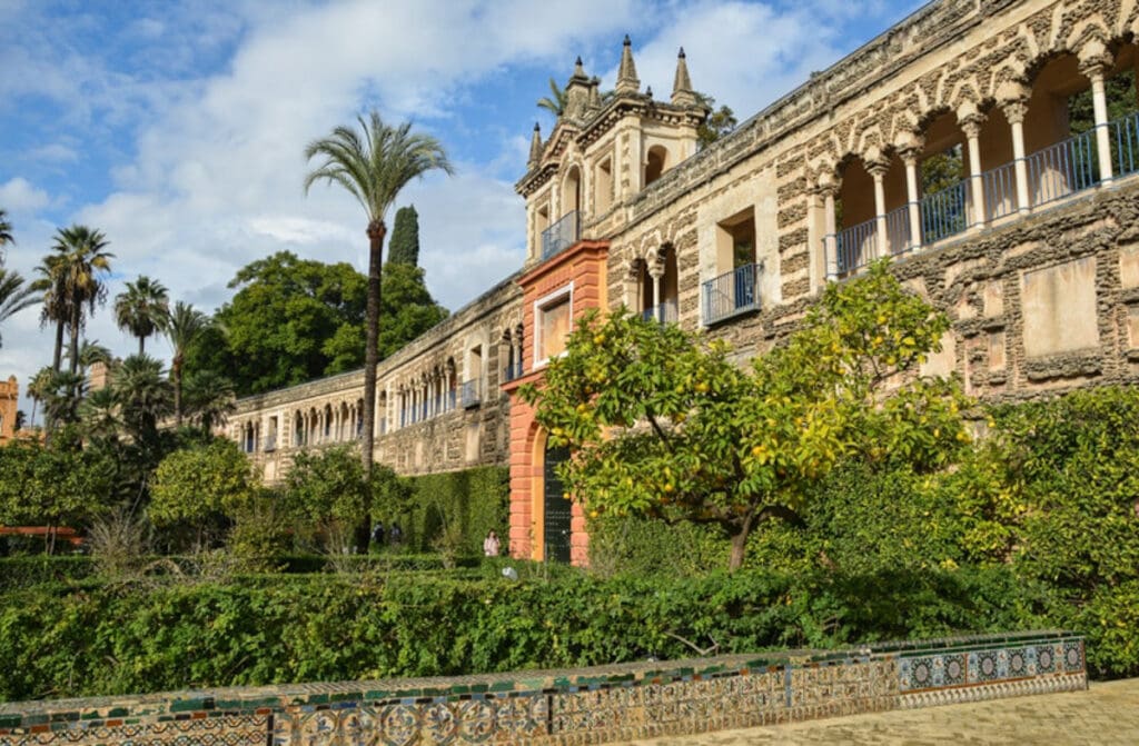 Gardens at the Royal Alcazar of Seville in Spain