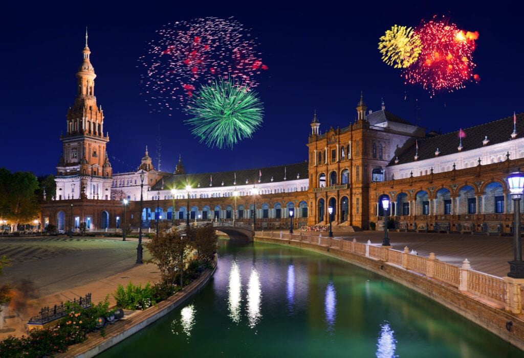 Fireworks in Seville, Spain