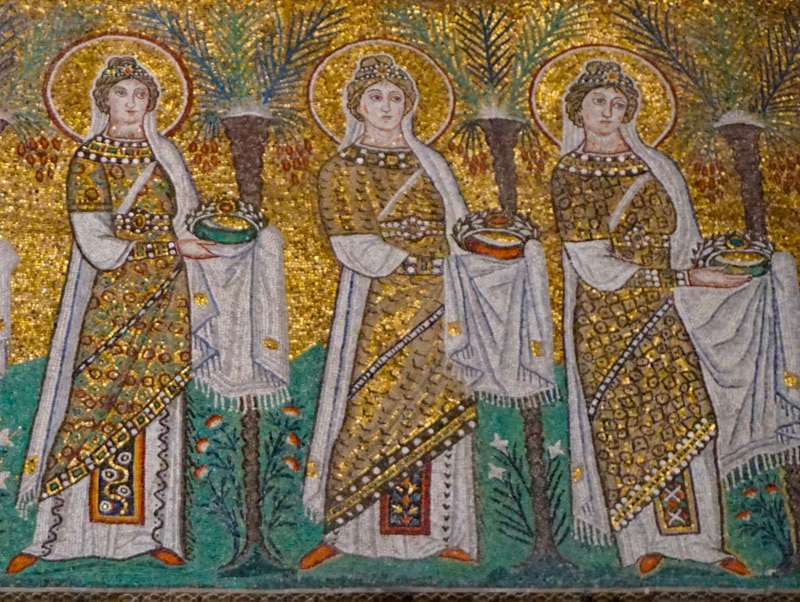 Mosaics at Basilica di Sant'Apollinare Nuovo in Ravenna Italy