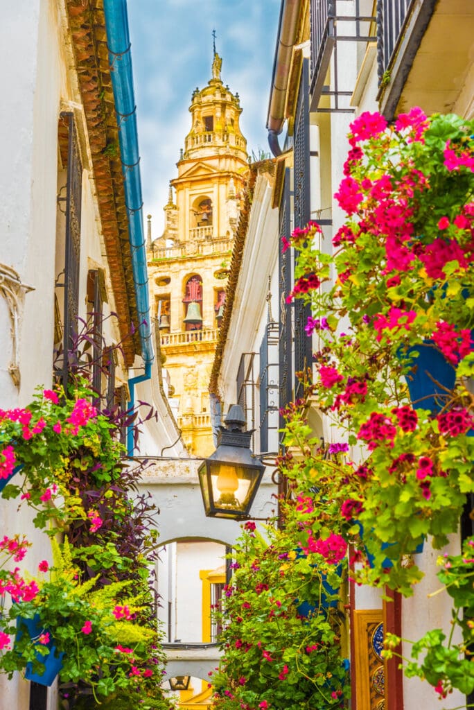 The Calleja de las Flores is a pretty street in Cordoba, Spain