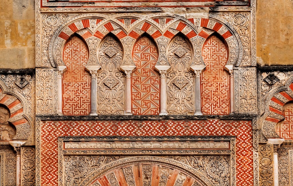 Detail on the outer walls of the Mezquita in Cordoba, Spain