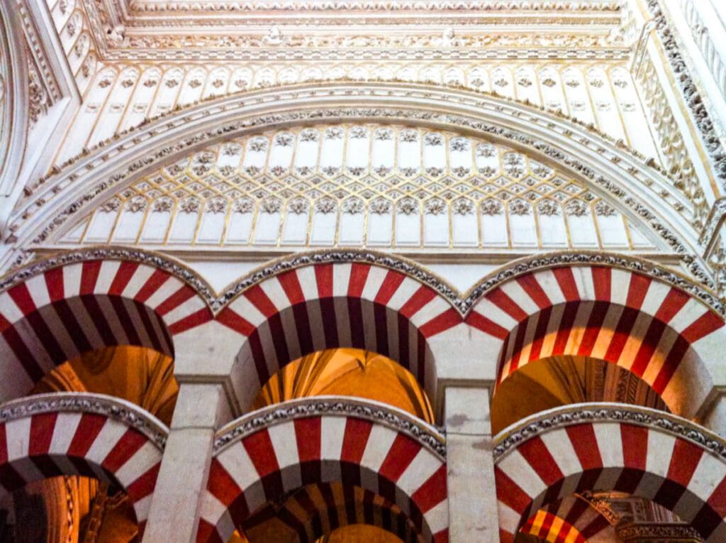 Rich detail in the interior of the Mezquita in Cordoba Spain