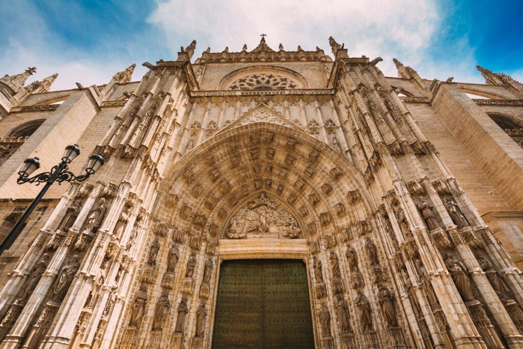 Entrance to the Seville Cathedral in Andalusia, Spain