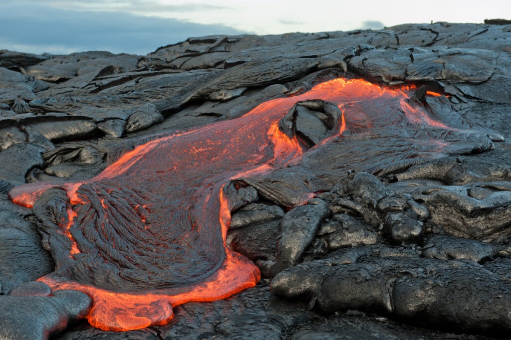 Lava flow in Hawaii Volcanoes National Park, Big Island, HI