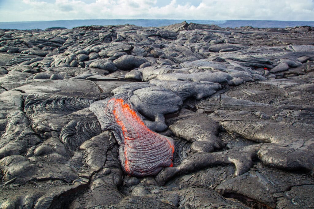 Lava flow in Hawaii Volcanoes National Park on the Big Island of Hawaii