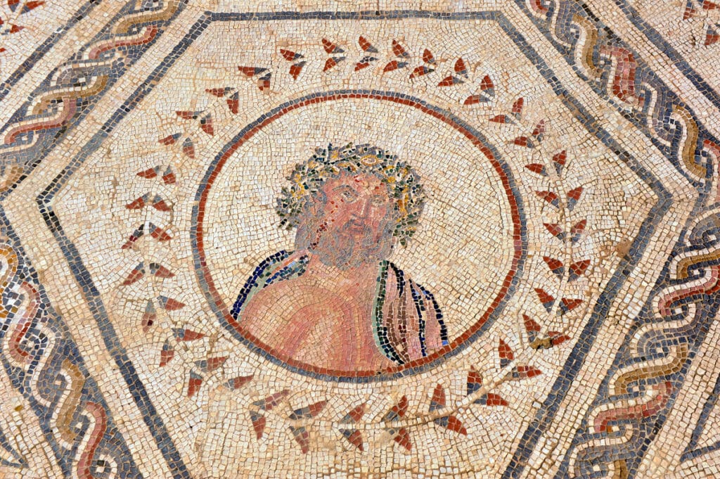 A mosaic in the House of the Planetarium at Italica, Spain