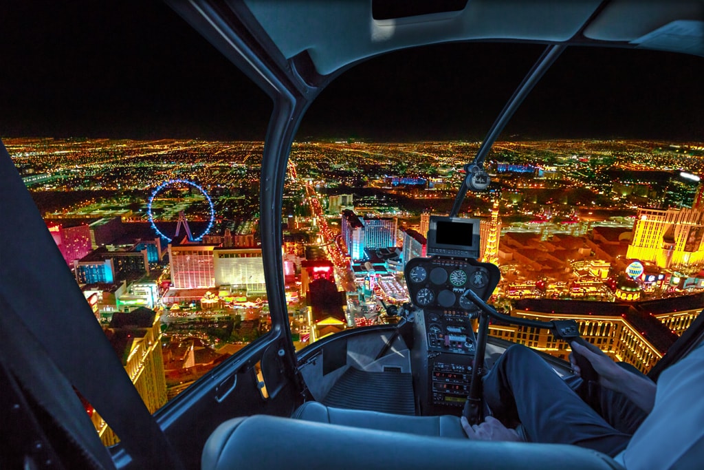 View of Vegas from a helicopter