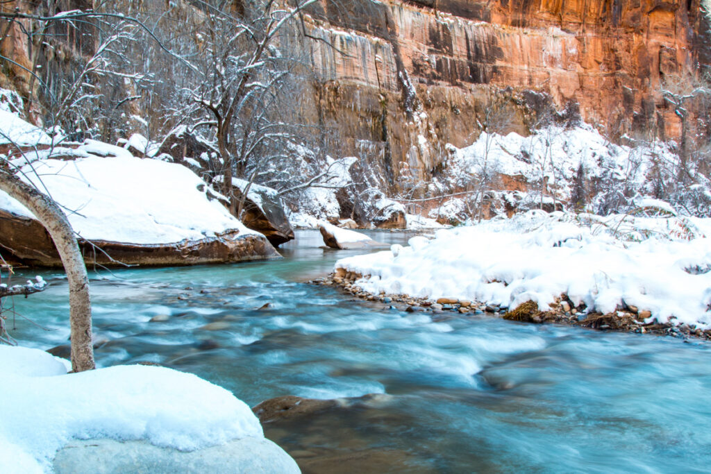 Zion National Park in the winter