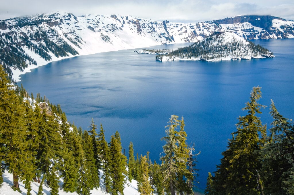Crater Lake National Park, Oregon in the winter