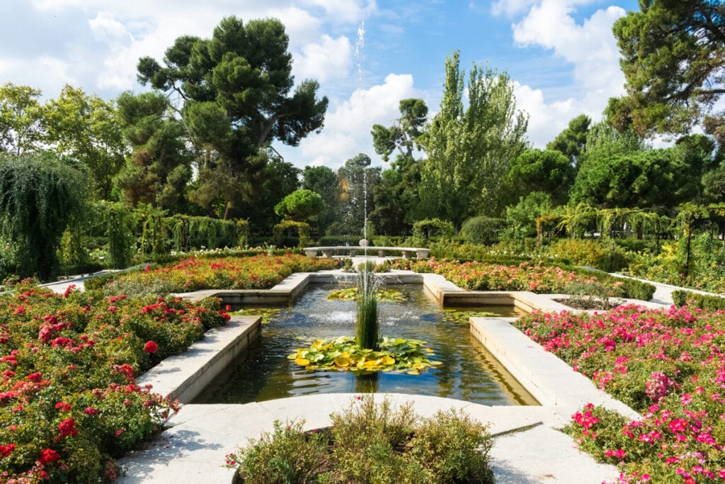 Fountain in El Retiro Park in Madrid, Spain