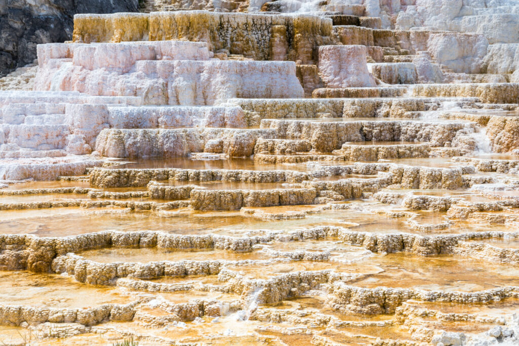 Mammoth Hot Springs in Yellowstone National Park, USA