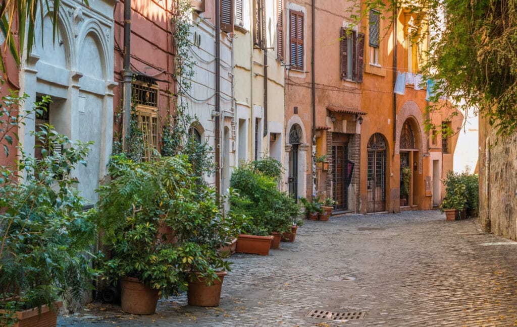 Street in Trastevere Rome Italy