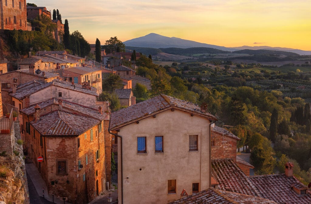 Sunset in Montepulciano is one of the best experiences on a Val d' Orcia drive!