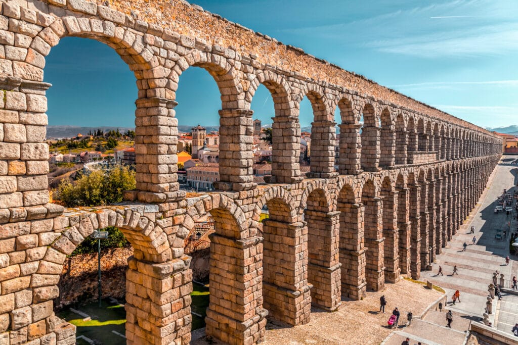 The aqueduct in Segovia, Spain