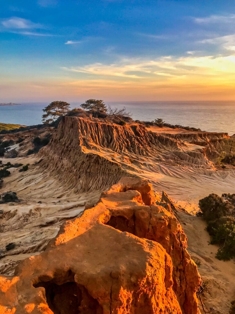 Sunset at Torrey Pines near San Diego, CA