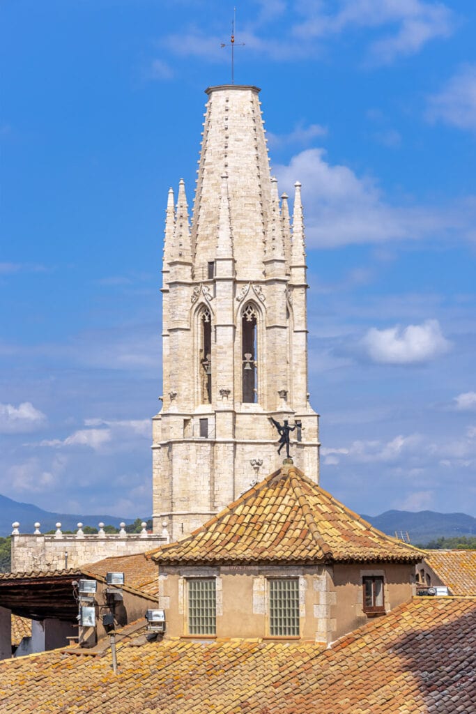Bell Tower of the Basilica de Sant Feliu in Girona, Spain