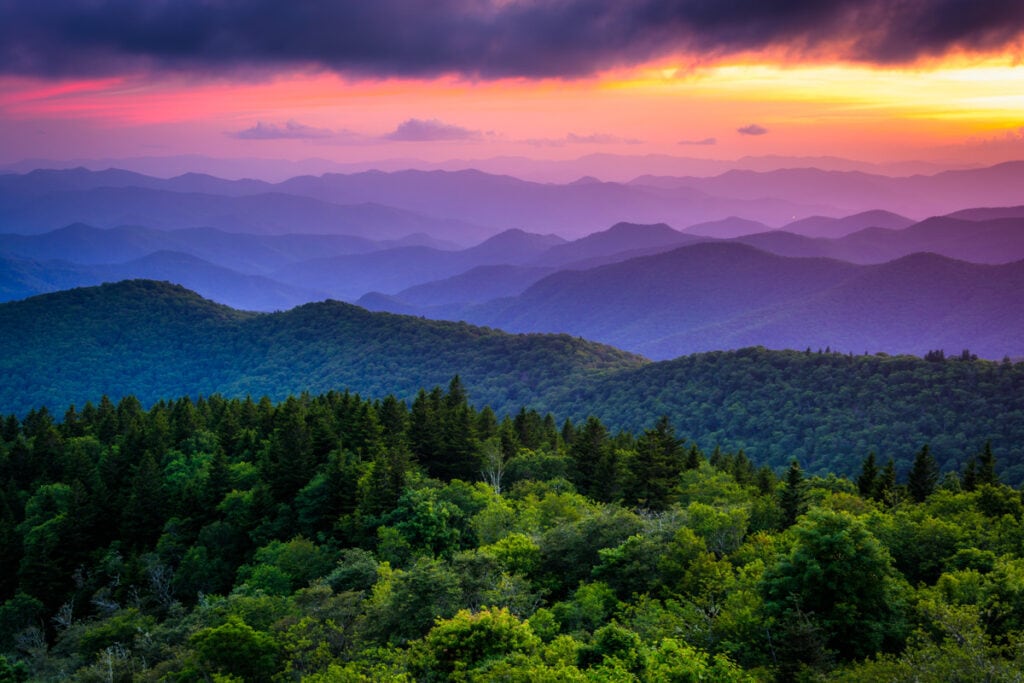 View from the Blue Ridge Parkway in North Carolina