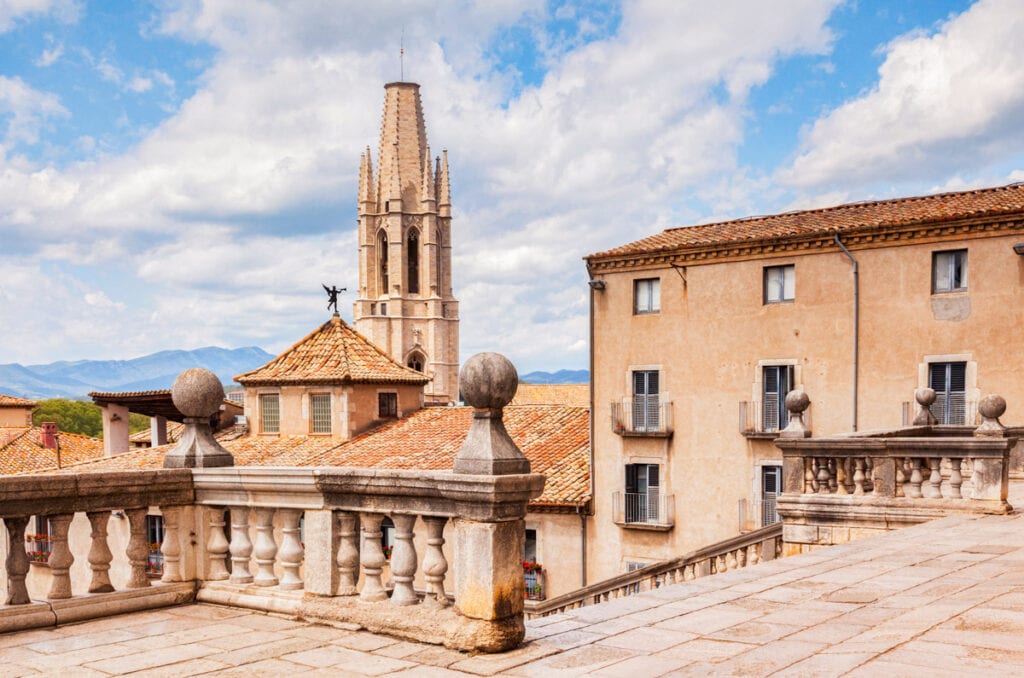 Bell Tower of the Church of Sant Feliu in Girona, Spain