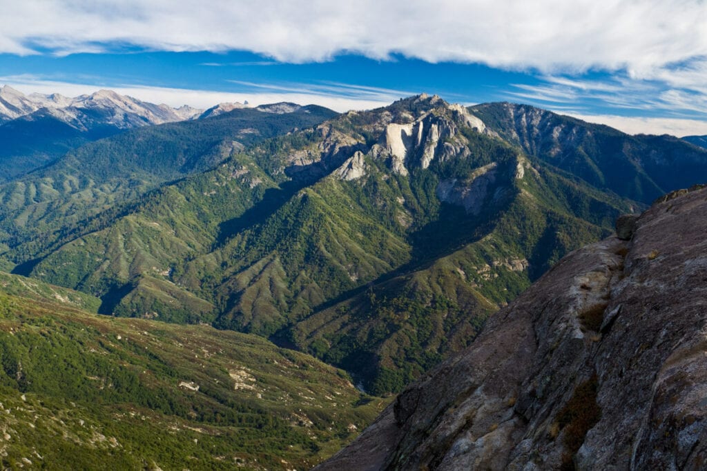 A view from Moro Rock in Sequoia National Park, California