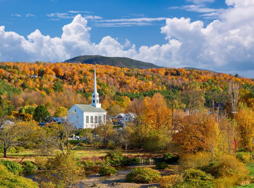 White Church in Stowe, Vermont
