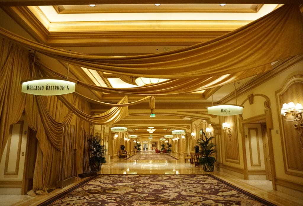 A hallway in the Bellagio Las Vegas in Nevada