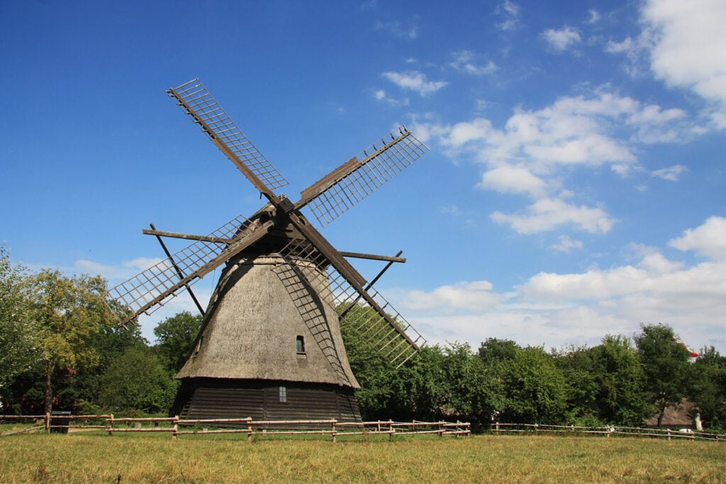 Windmill at the Kongens Lyngby Open Air Museum in Denmark