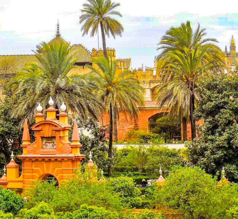 Gardens of the Real Alcazar of Seville Spain