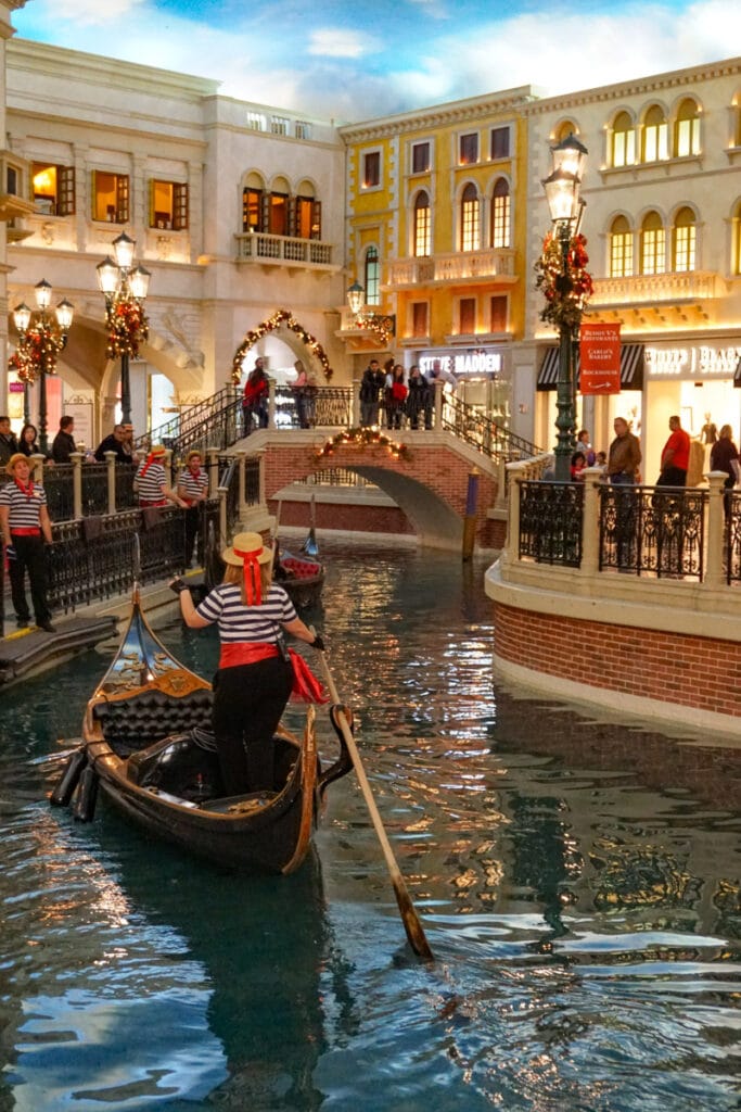 A gondola at The Venetian Resort in Las Vegas, Nevada