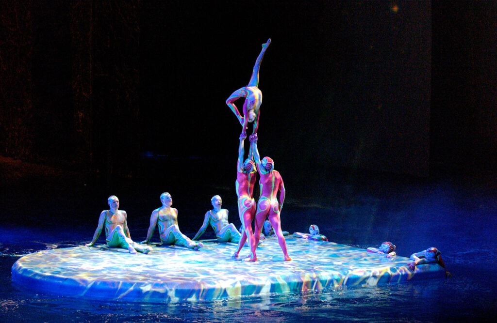 A scene from O by Cirque du Soleil, showing at the Bellagio in Las Vegas, Nevada