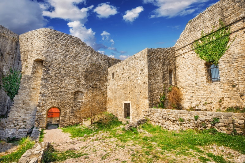 Ruins in the Old Town of Bar in Montenegro