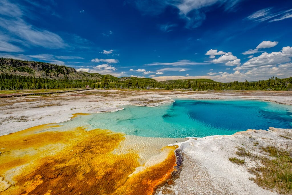The Sapphire Pool in Biscuit Basin in Yellowstone National Park, USA