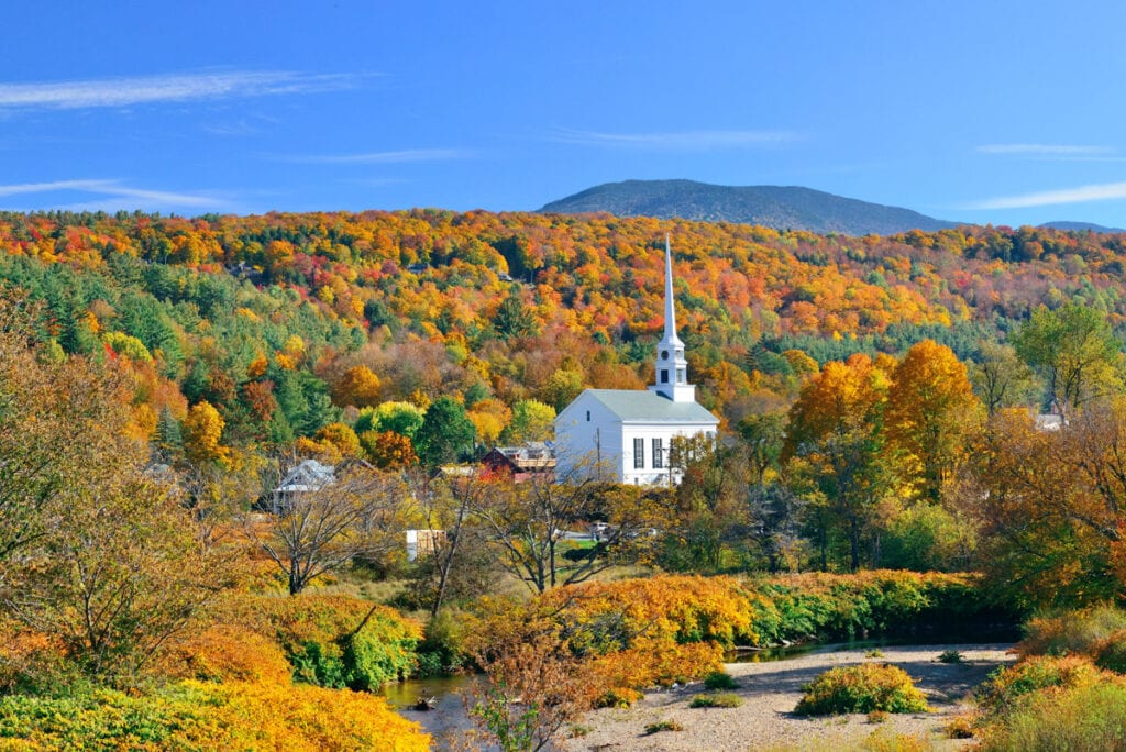Stowe, Vermont, offers many fun things to do, including leaf peeping in the fall.