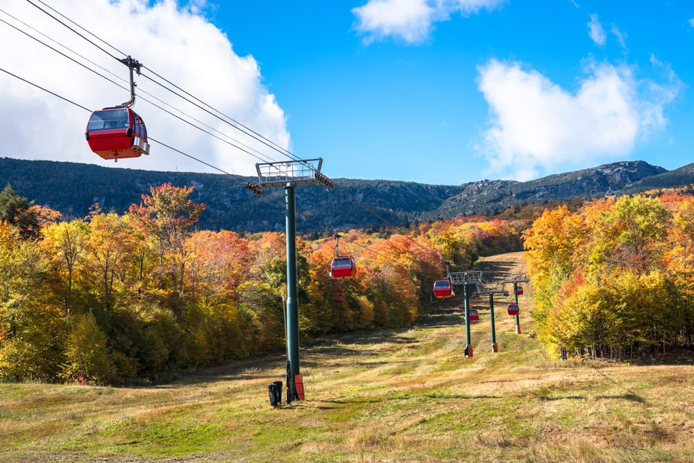 The scenic gondola in Stowe, Vermont