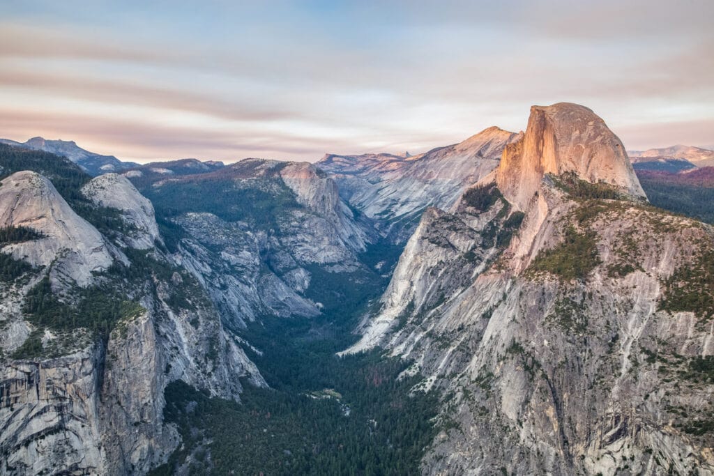 Sunset at Glacier Point in Yosemite National Park, California