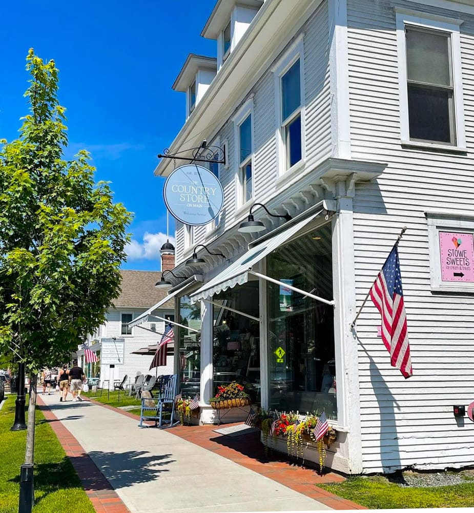 The Country Store on Main Street in the Village of Stowe in Vermont